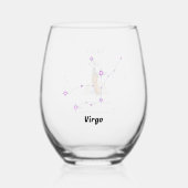Virgo Stemless, Zodiac, Konstellation Weinglas Weinglas Ohne Stiel (Rückseite)