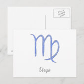 Virgo. Sternzeichen Blau. Postkarte (Vorne/Hinten)