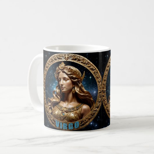 Virgo-Sternzeichen Kaffeetasse (Vorderseite Links)