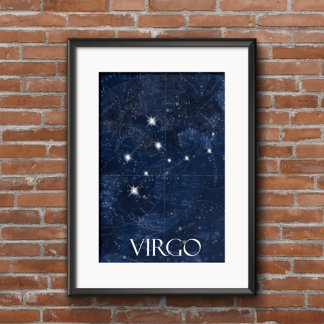 Virgo Sternzeichen Poster mit Namen, Sternzeichen 