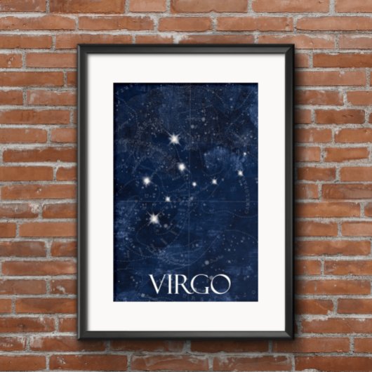 Virgo Sternzeichen Poster mit Namen, Sternzeichen 