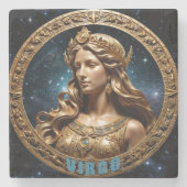 Virgo-Sternzeichen Steinuntersetzer (Vorderseite)