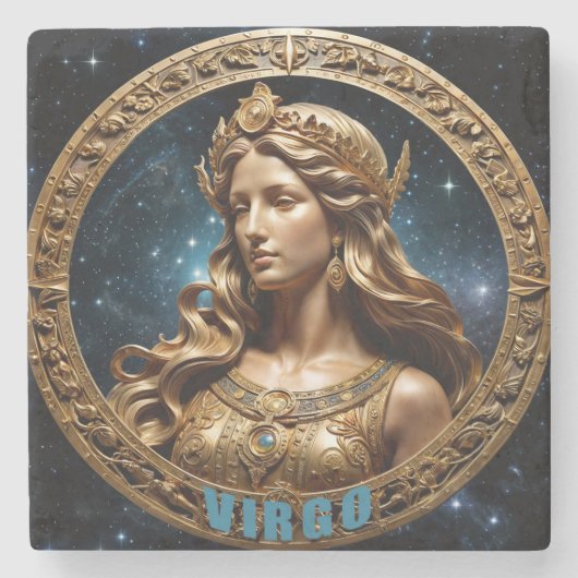Virgo-Sternzeichen Steinuntersetzer (Vorderseite)