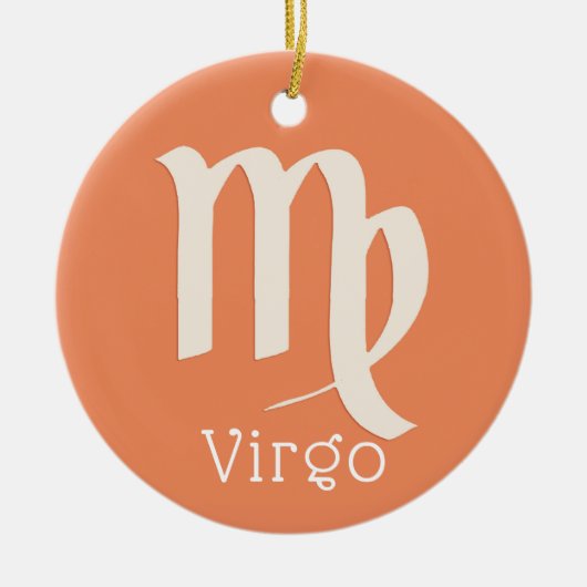 Virgo Sun Sign Zodiac Symbol Keramik Ornament (Vorne)