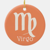 Virgo Sun Sign Zodiac Symbol Keramik Ornament (Hinten)