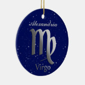 Virgo Sun Zeichen mit Name Keramik Ornament (Rechts)