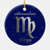 Virgo Sun Zeichen mit Name Keramik Ornament (Hinten)
