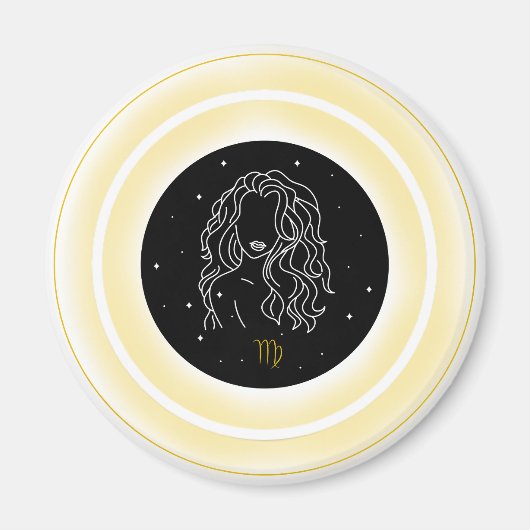 Virgo Symbol – Minimal Astrology Emblem Magnet (Vorne)