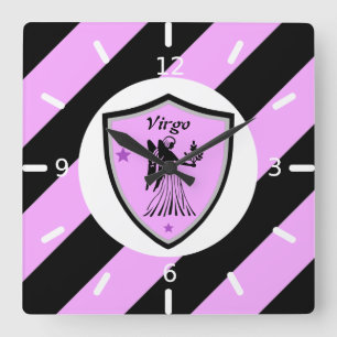 Virgo symbol quadratische wanduhr