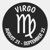 Virgo-Symbol Runder Aufkleber (Vorderseite)