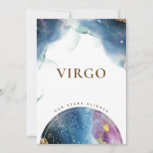 Virgo Tischnummer Signieren Celestial Watercolor C (Vorderseite)