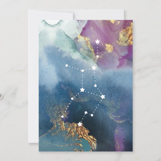Virgo Tischnummer Signieren Celestial Watercolor C (Rückseite)