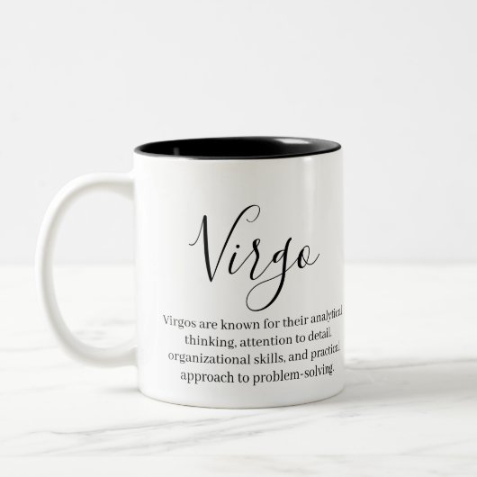 Virgo Tracks und Sternzeichen Zweifarbige Tasse (Links)