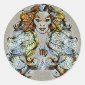 Virgo Venice Runder Aufkleber (Vorderseite)