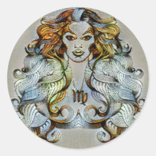 Virgo Venice Runder Aufkleber