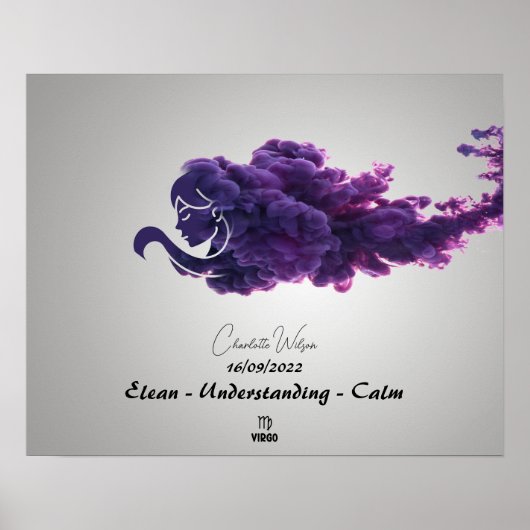 Virgo Vibes - Personalisiertes Zodiac-Zeichenposte Poster (Vorne)