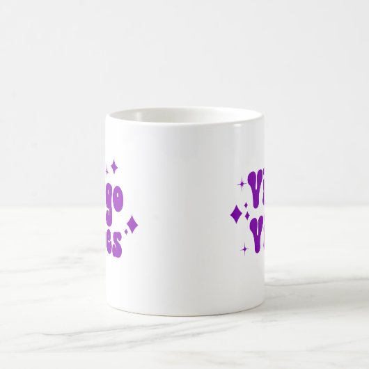 Virgo Vibes Zodiac Astrologie Lila Stars Kaffee Kaffeetasse (Mittel)