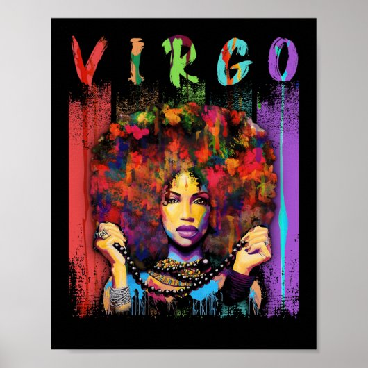 Virgo Vintag Virgo Retro Black Women Poster (Vorne)