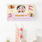 Virgo Wasserfarbe 1. Geburtstag Fotoschild Banner (Insitu)