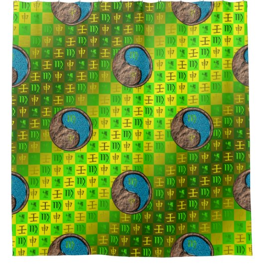 Virgo & Water Monkey Duschvorhang (Vorderseite)