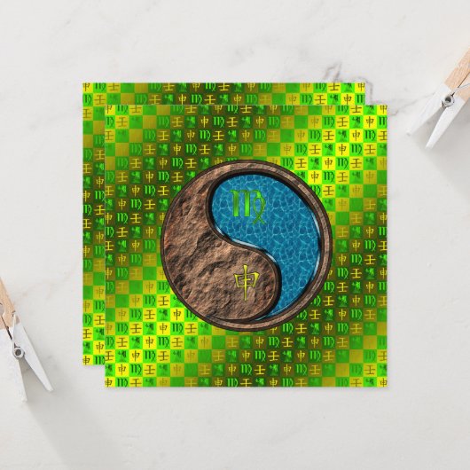 Virgo & Water Monkey Karte (Vorderseite/Rückseite Beispiel)