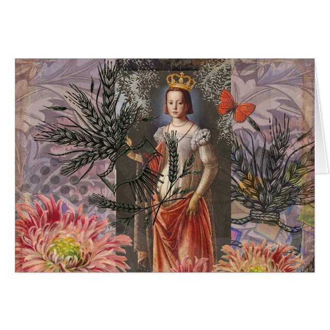 Virgo Woman Portrait Antique Colorful Rich (Vorderseite (Horizontal))