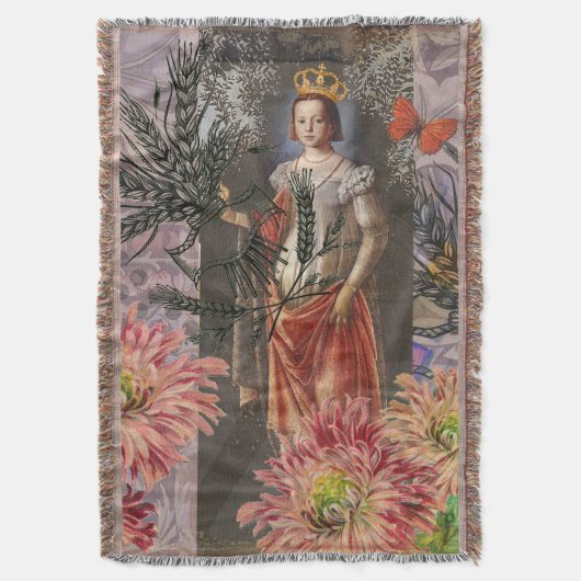 Virgo Woman Portrait Antique Colorful Rich Decke (Vorderseite Vertikal)