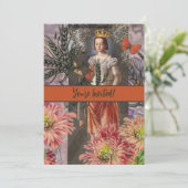 Virgo Woman Portrait Antique Colorful Rich Einladung (Stehend Vorderseite)