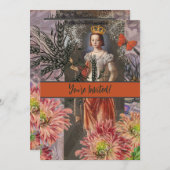 Virgo Woman Portrait Antique Colorful Rich Einladung (Vorne/Hinten)