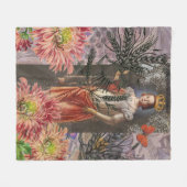 Virgo Woman Portrait Antique Colorful Rich Fleecedecke (Vorderseite (Horizontal))