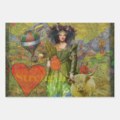 Virgo Woman Portrait Antique Colorful Rich Geschenkpapier Set (Vorderseite 3)