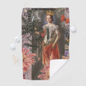 Virgo Woman Portrait Antique Colorful Rich Golfhandtuch (Insitu)