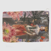 Virgo Woman Portrait Antique Colorful Rich Golfhandtuch (Horizontal)