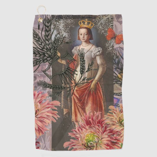 Virgo Woman Portrait Antique Colorful Rich Golfhandtuch (Vorderseite)