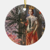 Virgo Woman Portrait Antique Colorful Rich Keramik Ornament (Vorne)