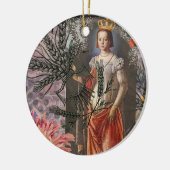 Virgo Woman Portrait Antique Colorful Rich Keramik Ornament (Links)