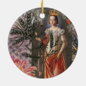 Virgo Woman Portrait Antique Colorful Rich Keramik Ornament (Hinten)