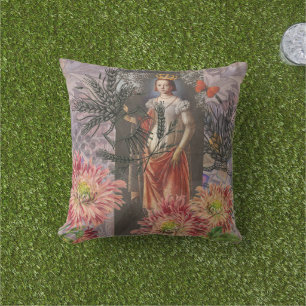 Virgo Woman Portrait Antique Colorful Rich Kissen