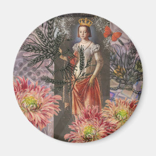 Virgo Woman Portrait Antique Colorful Rich Magnet