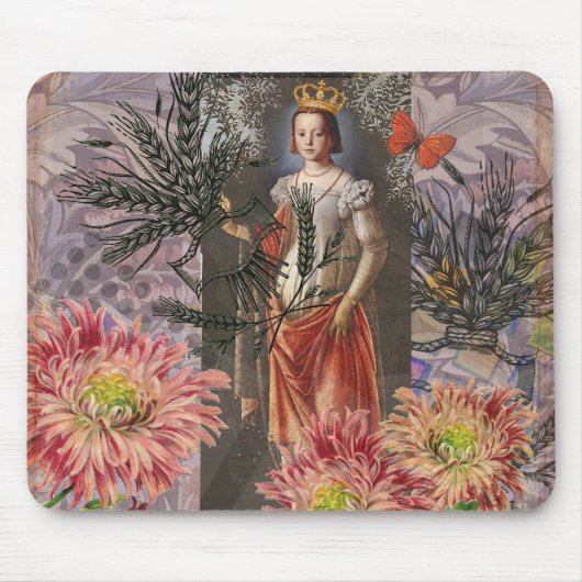 Virgo Woman Portrait Antique Colorful Rich Mousepad (Vorne)