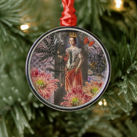 Virgo Woman Portrait Antique Colorful Rich Ornament Aus Metall (Baum)