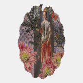Virgo Woman Portrait Antique Colorful Rich Ornament Karte (Rechts)