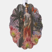 Virgo Woman Portrait Antique Colorful Rich Ornament Karte (Links)