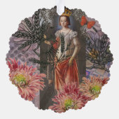 Virgo Woman Portrait Antique Colorful Rich Ornament Karte (Rückseite)