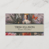 Virgo Woman Portrait Antique Colorful Rich Visitenkarte (Vorderseite)