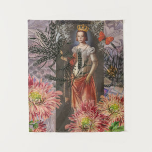 Virgo Woman Portrait Antique Colorful Rich Wandteppich
