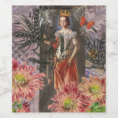 Virgo Woman Portrait Antique Colorful Rich Weinetikett (Einzelnes Label)