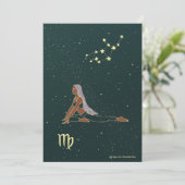 Virgo Yoga Girl Birthday Karte (Stehend Vorderseite)