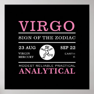 Virgo-Zeichen des Zodiaks, Astrologisches Poster