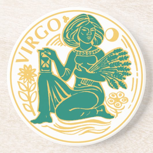 Virgo-Zeichen des Zodiaks auf einem Untersetzer (Vorne)